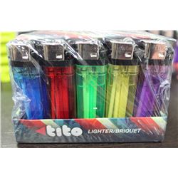 BOX OF 50 NEW TRANSPARENT LIGHTERS