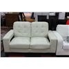 Image 3 : WHITE LEATHERETTE SECTIONAL - TRANSFORMS INTO BED