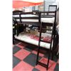 Image 1 : SOLID WOOD COMPLETE TWIN BUNK BED SET-DARK BROWN