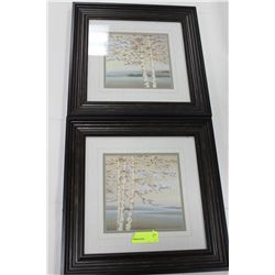 PAIR OF SHOWHOME WOOD FRAMED TREE PICTURES