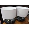 Image 1 : PAIR OF BLACK AND WHITE SHOWHOME LAMPS