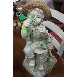 GARDEN STATUE BOY & FROG