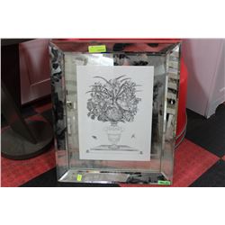 SHOWHOME MIRROR FRAMED FLOWER PICTURE