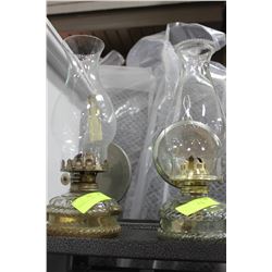 PAIR OF WALL HANGING OIL LAMPS