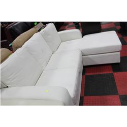 WHITE LEATHERETTE MINI SECTIONAL