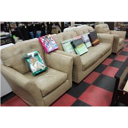 ESTATE LEATHERETTE SOFA W/ 2 CHAIRS