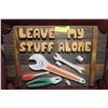 Image 1 : "LEAVE MY STUFF ALONE" 3-D TOOL WOOD WALL PLAQUE