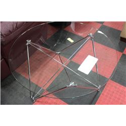 SHOWHOME METAL AND GLASS ROUND COFFEE TABLE