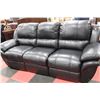 Image 1 : BLACK LEATHER NON RECLINING SOFA