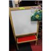 Image 1 : DUAL EASEL WHITE BOARD/CHALK BOARD W/ TRAY