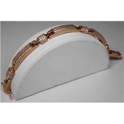 14K ROSE GOLD GENTLEMAN'S DIAMOND BRACELET