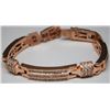 Image 5 : 14K ROSE GOLD GENTLEMAN'S DIAMOND BRACELET