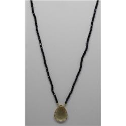 14KT GOLD CLASP SPINEL & QUARTZ NECKLACE