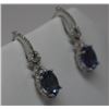Image 2 : 14KT GOLD TANZANITE & DIAMOND EARRINGS