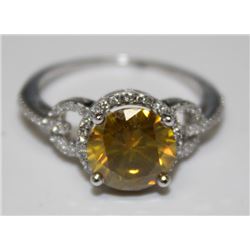 14KT GOLD YELLOW DIAMOND & WHITE DIAMOND RING