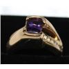 Image 2 : 14KT GOLD AMETHYST & DIAMOND RING