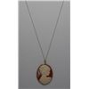 Image 1 : 14KT GOLD CAMEO PENDANT NECKLACE