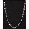 Image 2 : 14KT GOLD BLUE & WHITE SAPPHIRE NECKLACE