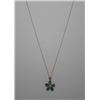 Image 1 : 14KT GOLD EMERALD & DIAMOND PENDANT NECKLACE