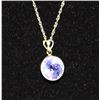 Image 2 : 14KT GOLD TANZANITE & DIAMOND PENDANT NECKLACE