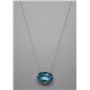 Image 1 : 14KT GOLD BLUE TOPAZ PENDANT NECKLACE