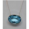 Image 2 : 14KT GOLD BLUE TOPAZ PENDANT NECKLACE