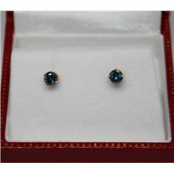 14KT GOLD BLUE DIAMOND(0.45cT) EARRINGS