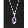 Image 2 : 14KT GOLD AMETHYST PENDANT NECKLACE