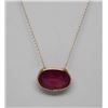 Image 2 : 14KT GOLD RUBY(6.25ct) PENDANT NECKLACE