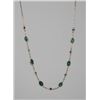 Image 1 : 10KT GOLD EMERALD(4.9ct) & SAPPHIRE(1ct) NECKLACE