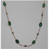 Image 2 : 10KT GOLD EMERALD(4.9ct) & SAPPHIRE(1ct) NECKLACE