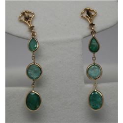14KT GOLD EMERALD(4.7ct) EARRINGS