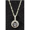 Image 2 : 14KT GOLD BLACK/WHITE DIAMOND PENDANT NECKLACE