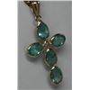 Image 2 : 14KT GOLD EMERALD & DIAMOND PENDANT