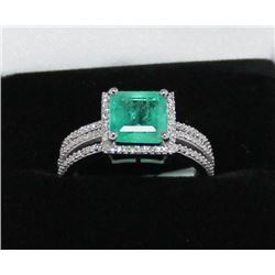 14KT GOLD EMERALD(1.68ct) & DIAMOND(0.27ct) RING