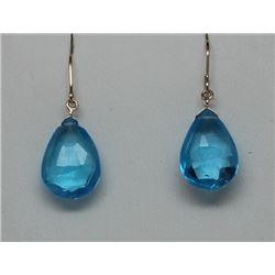 14KT GOLD BLUE TOPAZ EARRINGS