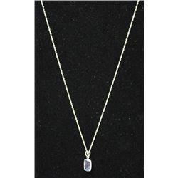 14KT GOLD TANZANITE PENDANT NECKLACE