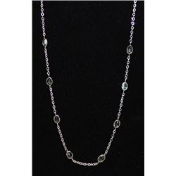 14KT GOLD AQUAMARINE NECKLACE