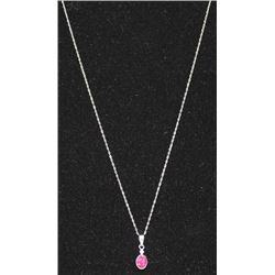 18KT GOLD RUBY(0.75ct) & DIAMOND PENDANT W/