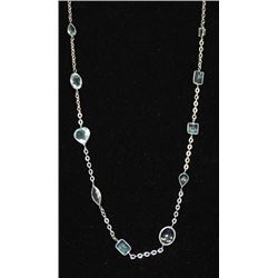 10KT GOLD AQUAMARINE NECKLACE