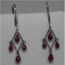 10KT GOLD WHITE SAPPHIRE & TOURMALINE EARRINGS