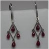 Image 1 : 10KT GOLD WHITE SAPPHIRE & TOURMALINE EARRINGS