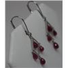 Image 2 : 10KT GOLD WHITE SAPPHIRE & TOURMALINE EARRINGS