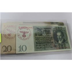 NAZI GERMAN BANKNOTES X3
