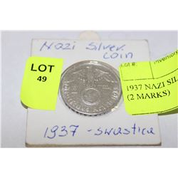 1937 NAZI SILVER COIN - SWASTICA (2 MARKS)