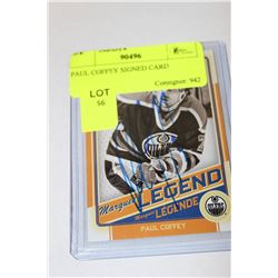 PAUL COFFEY SIGNED CARD