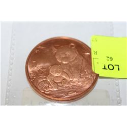 USA EAGLE 1OZ OF FINE .999 COPPER
