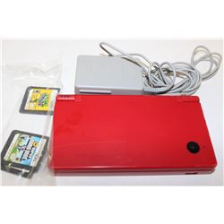 NINTENDO DSI COLOUR W/ CORD & 3 GAMES