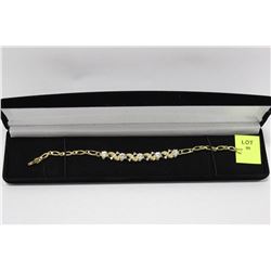NEW LADIES GOLD PLATED CRYSTAL BRACELET