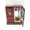 Image 1 : DARK BURGUNDY JEWELLERY BOX W/ CONTENTS